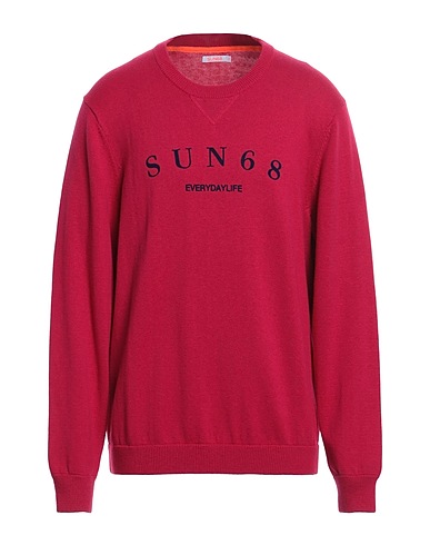 SUN 68 Pullover Magenta 50% Laine mérinos, 50% Coton