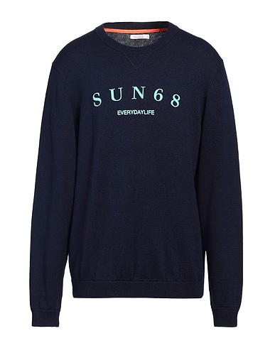 SUN 68 Pullover Blu notte 50% Lana Merino, 50% Cotone