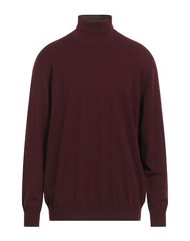 FILIPPO DE LAURENTIIS Polo neck Burgundy 90% Super 120s Wool, 10% Cashmere