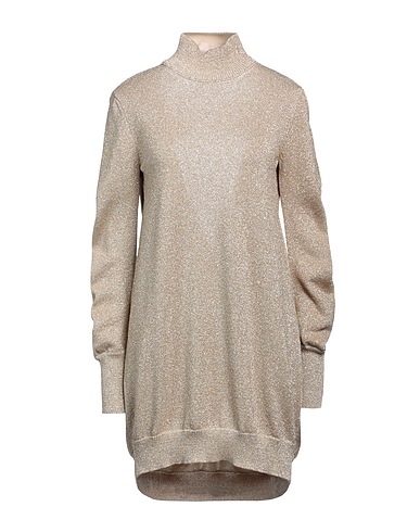 CIRCUS HOTEL Short dress Gold 52% Polyester, 48% Polyamide