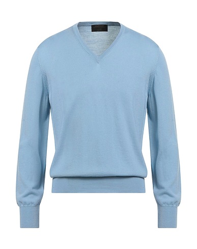 GRAN SASSO Sweater LUXURY Light blue 100% Virgin Wool
