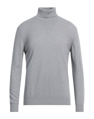 DANIELE ALESSANDRINI HOMME Polo neck Light grey 40% Viscose, 30% Polyamide, 25% Wool, 5% Cashmere
