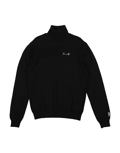 PACIOTTI Polo neck Black 55% Wool, 45% Cotton