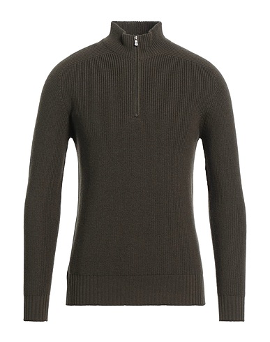 GRAN SASSO Jumper with zip Military green 100% Virgin Wool
