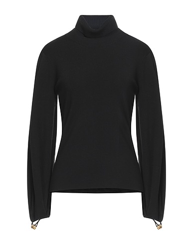 CHLOÉ Polo neck Black 88% Wool, 8% Polyamide, 4% Elastane, Brass