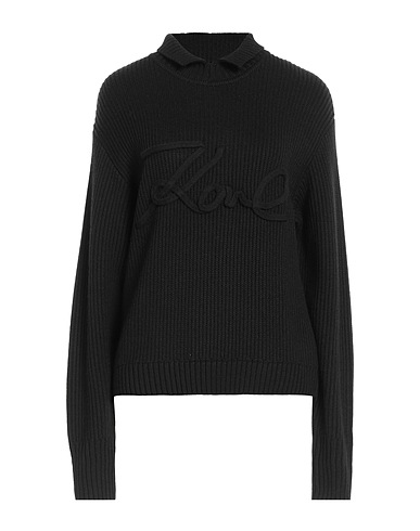 KARL LAGERFELD Polo neck Black 50% Wool, 50% Acrylic