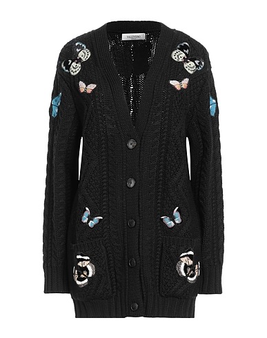 VALENTINO GARAVANI Strickjacke Schwarz 100% Schurwolle, Viskose, Polyamid, Seide