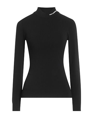 KARL LAGERFELD Polo neck Black 83% Recycled viscose, 17% Polyester