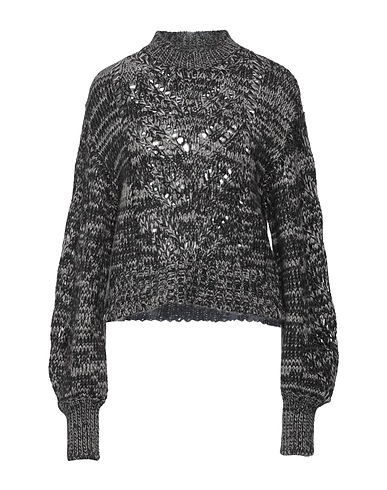 REDValentino Polo neck Charcoal 43% Acrylic, 24% Polyamide, 24% Mohair wool, 9% Polyester