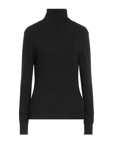 MVP WARDROBE Polo neck Black 40% Viscose, 30% Polyamide, 25% Merino Wool, 5% Cashmere