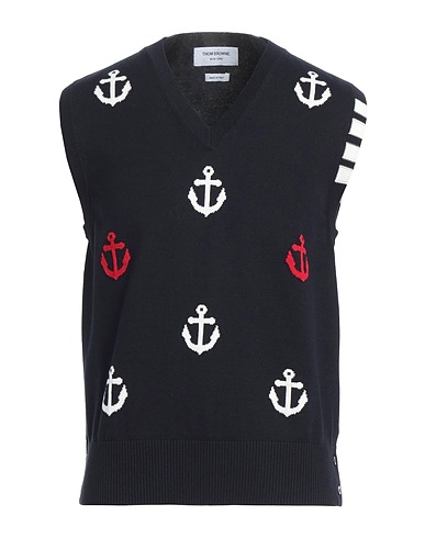 THOM BROWNE Sleeveless sweater Navy 100% Cotton