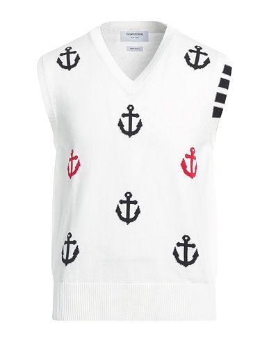 THOM BROWNE Sleeveless sweater White 100% Cotton