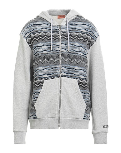 MISSONI Hooded track jacket  Grey 100% Cotton, Wool