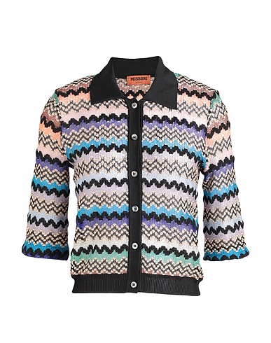 MISSONI Cardigan Nero 64% Viscosa, 23% Cupro, 13% Poliestere