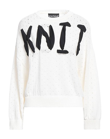 BOUTIQUE MOSCHINO Jumper White 80% Cotton, 20% Polyamide, Polyester