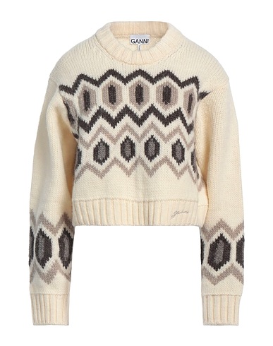 GANNI Sweater Ivory 100% Organic wool
