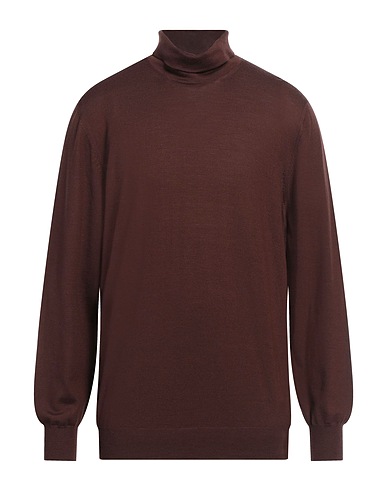 LARDINI Polo neck Chocolate brown 100% Wool