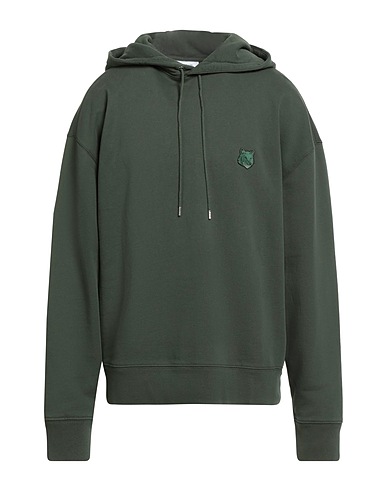 MAISON KITSUNÉ Hooded track jacket  Military green 100% Cotton