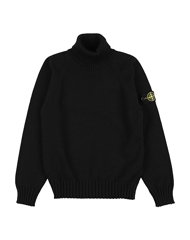 STONE ISLAND JUNIOR Polo neck Black 79% Cotton, 21% Elastomultiester