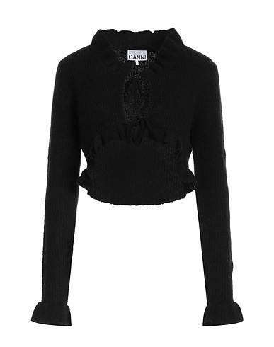 GANNI Cardigan Black 32% Alpaca wool, 32% Merino Wool, 30% Polyamide, 6% Elastane