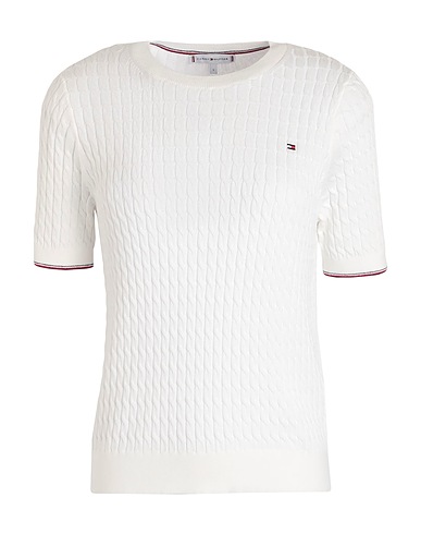 TOMMY HILFIGER Pullover Weiß 100% Baumwolle