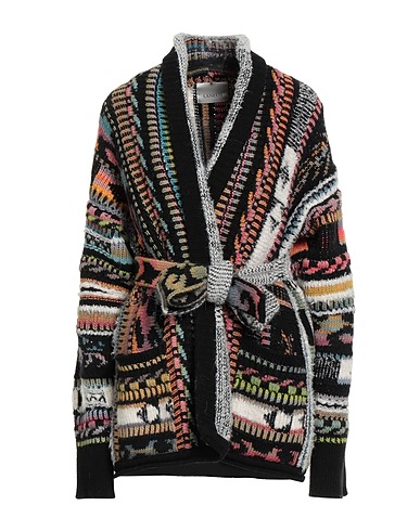 LANEUS Strickjacke Schwarz 34% Synthetische Fasern, 26% Alpakawolle, 25% Polyamid, 12% Schurwolle, 3% Kaschmir