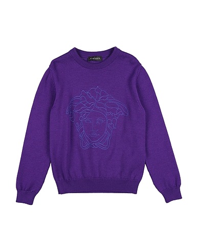 VERSACE YOUNG Jumper Purple 100% Virgin Wool, Viscose