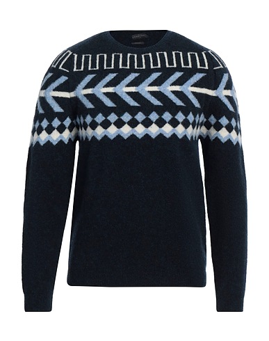 DANIELE FIESOLI Pullover Blu notte 76% Lana Merino, 19% Poliammide, 5% Elastan