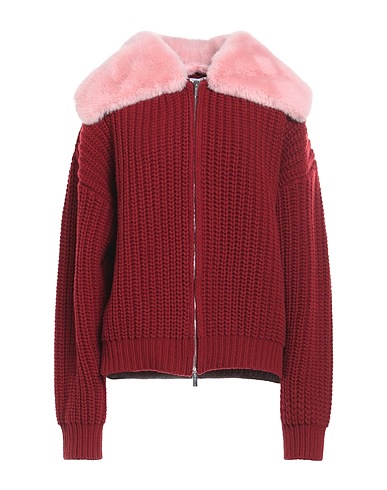 BLUMARINE Cardigan Brick red 100% Virgin Wool, Polyester