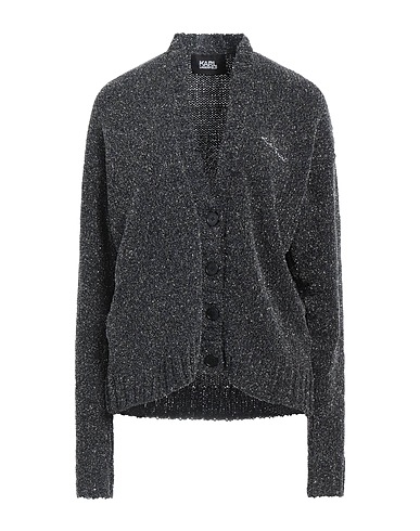 KARL LAGERFELD Cardigan Black 60% Nylon, 25% Polyester, 15% Metallic fiber