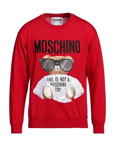 MOSCHINO プルオーバー レッド バージンウール 100%