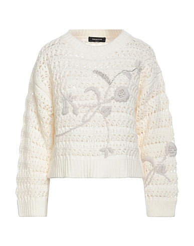 FABIANA FILIPPI Jumper Cream 75% Virgin Wool, 15% Silk, 10% Cashmere, Ecobrass
