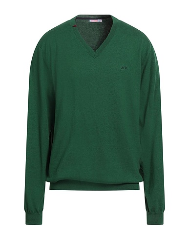 SUN 68 Pullover Verde 50% Lana Merino, 50% Cotone