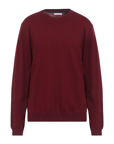 SUN 68 Jumper Burgundy 50% Merino Wool, 50% Cotton