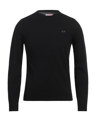 SUN 68 Jumper Black 50% Merino Wool, 50% Cotton