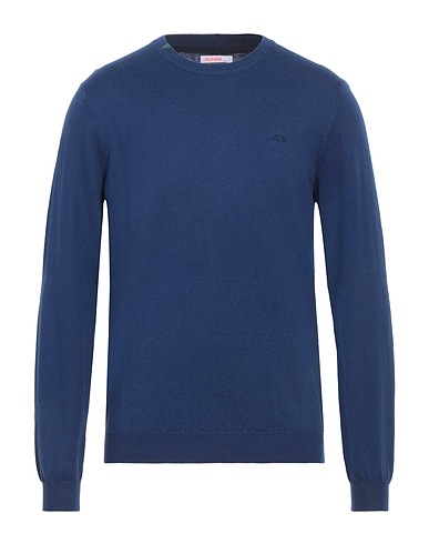 SUN 68 Jumper Navy blue 50% Merino Wool, 50% Cotton