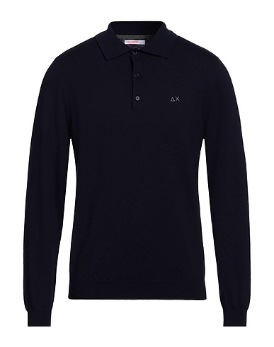 SUN 68 Sweater Midnight blue 50% Merino Wool, 50% Cotton