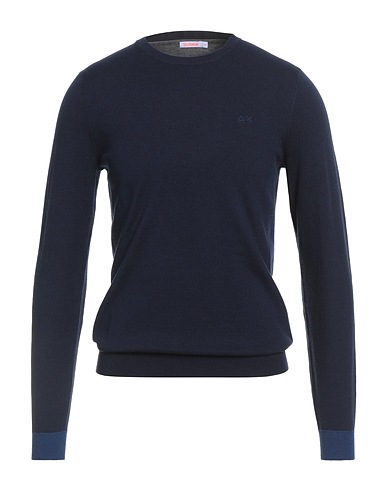 SUN 68 Jumper Navy blue 50% Merino Wool, 50% Cotton