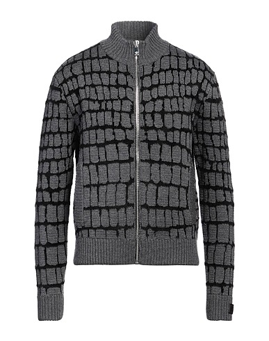 VERSACE Cardigan Lead 81% Virgin Wool, 12% Viscose, 7% Polyamide, Calfskin