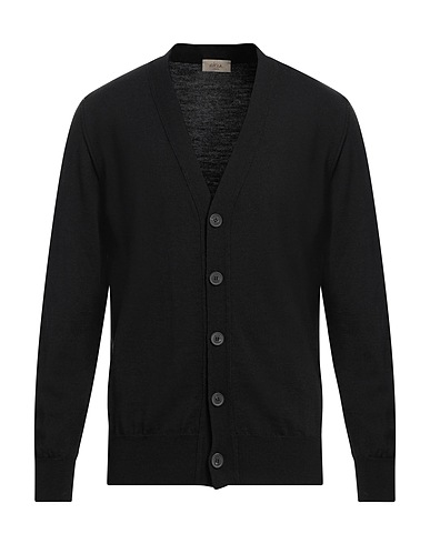 ALTEA Cardigan Black 100% Virgin Wool