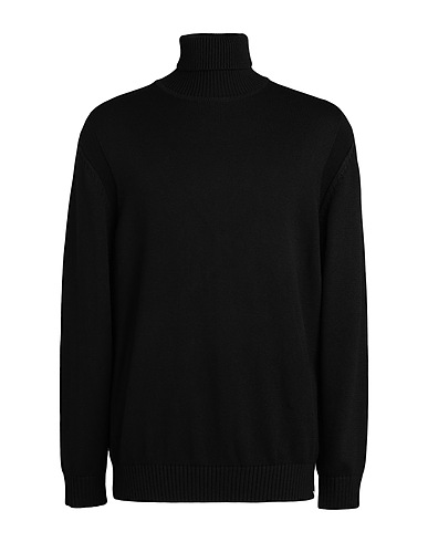 LIU •JO MAN Polo neck Black 41% Cotton, 28% Polyester, 13% Polyamide, 13% Acrylic, 5% Wool