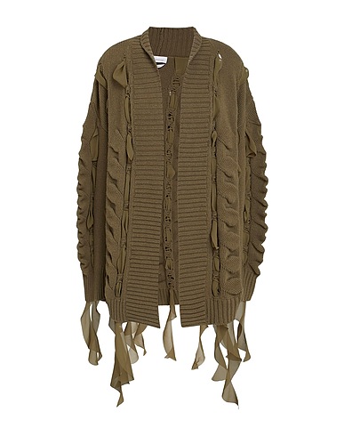 BLUMARINE Cardigan Verde militare 100% Lana, Poliestere