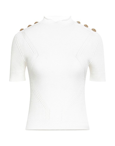 BALMAIN Polo neck White 84% Viscose, 16% Polyester