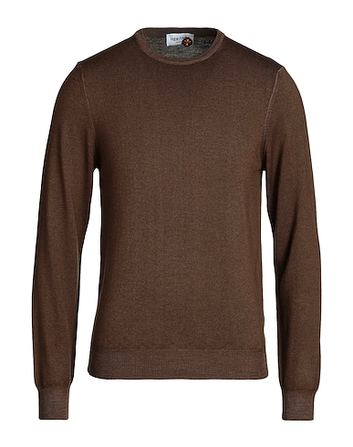 HERITAGE Pullover Cioccolato 100% Lana Merino