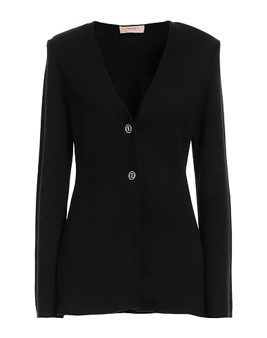 TWINSET カーディガン ブラック レーヨン 52% / ポリエステル 28% / ナイロン 20%