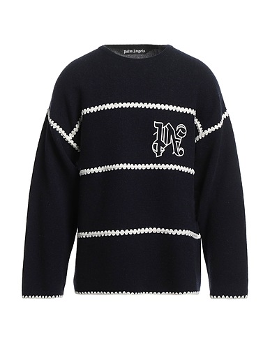PALM ANGELS Pullover Blu notte 80% Lana, 20% Poliammide, Viscosa, Lana Merino, Poliestere