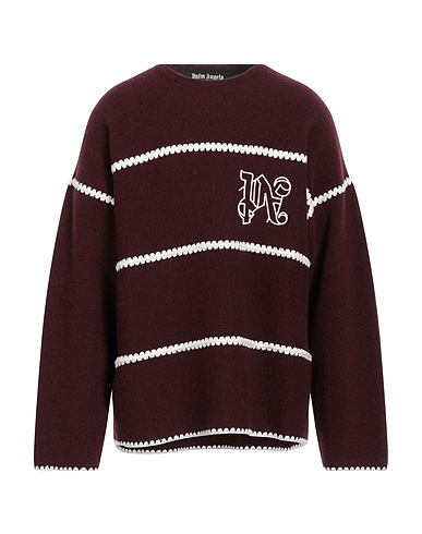 PALM ANGELS Jumper Burgundy 80% Wool, 20% Polyamide, Viscose, Merino Wool, Polyester