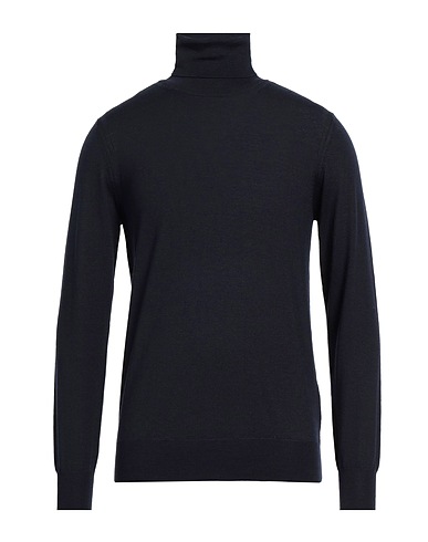 PAOLO PECORA Polo neck Midnight blue 100% Virgin Wool