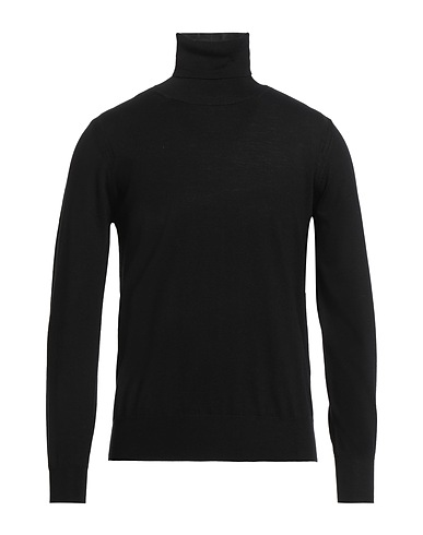 PAOLO PECORA Turtleneck Black 100% Virgin Wool