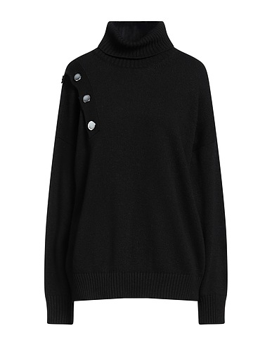 SIMONA CORSELLINI Polo neck Black 35% Polyamide, 30% Wool, 30% Viscose, 5% Cashmere